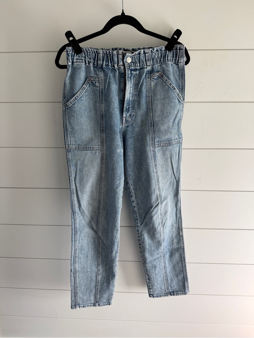 MOTHER Slim Straight Jeans in Light Blue Wash